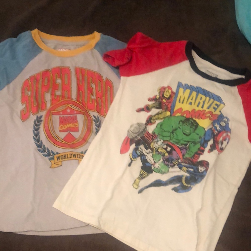 Marvel Super Hero Comics T-Shirt with Red and Blue Accents